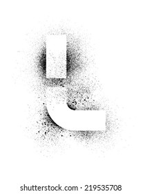 Grunge stencil alphabet - L