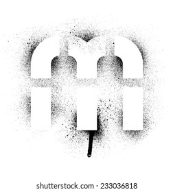 Grunge stencil alphabet - M