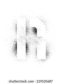 Grunge stencil alphabet - N