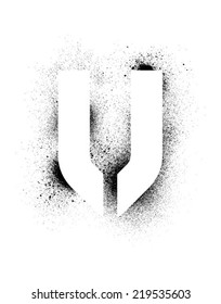 Grunge stencil alphabet - V