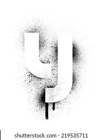 Grunge stencil alphabet - Y