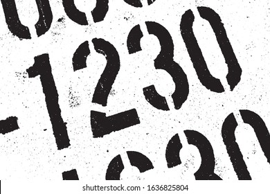 Grunge stencil digit overlay texture. Distress design template. Urban dirty elements. 