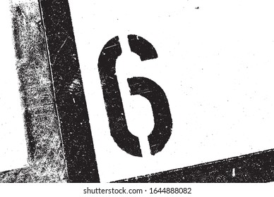 Grunge textura superpuesta de dígito de esténcil. Plantilla de diseño de socorro. Elementos urbanos sucios. 