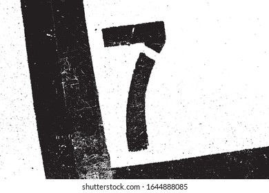 Grunge textura superpuesta de dígito de esténcil. Plantilla de diseño de socorro. Elementos urbanos sucios. 