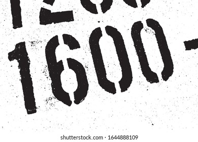 Grunge stencil digit overlay texture. Distress design template. Urban dirty elements. 
