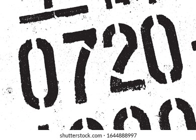 Grunge stencil digit overlay texture. Distress design template. Urban dirty elements. 