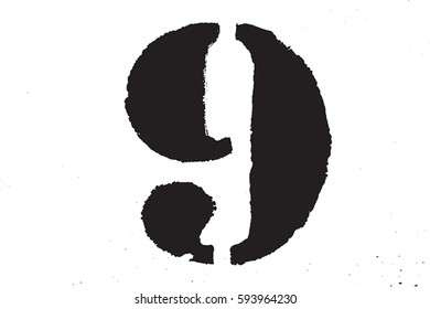 Grunge stencil digit overlay texture. Distress design template. Urban dirty elements. EPS10 vector.