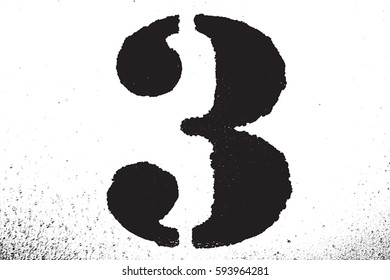 Grunge stencil digit overlay texture. Distress design template. Urban dirty elements. EPS10 vector.