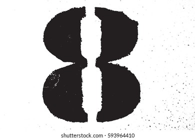 Grunge stencil digit overlay texture. Distress design template. Urban dirty elements. EPS10 vector.