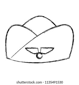 grunge stewardess hat uniform style with emblem