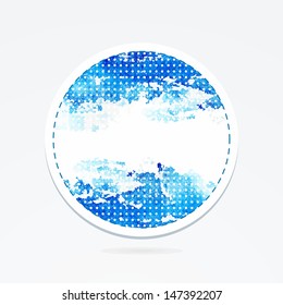 Grunge sticker. Grunge banner. Retro label. Website decorative element.  Watercolor vintage background. 