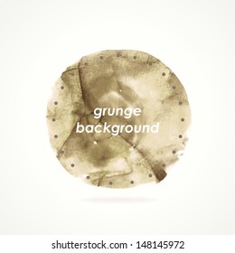 Grunge sticker. Grunge banner. Retro label. Website decorative element. Watercolor vintage background. Crumpled paper background.