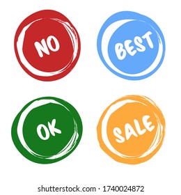 grunge sticker brush shape label sale vector illustration
