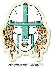 grunge sticker of a crying human fighter