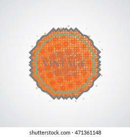 Grunge Sticker. Logo icon Template. Can be used as Banners, Insignias, Badges,Ribbons or Labels. Retro Element for Background Design.  