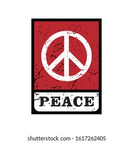 Grunge Sticker Peace Sign or Symbol