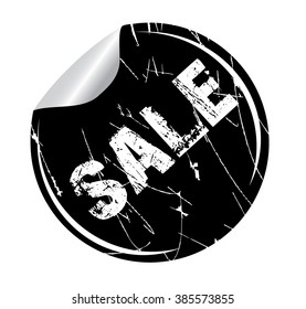 grunge sticker "sale" on white, vector illustration