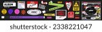 The grunge stickers collection. The old template for modern designs.