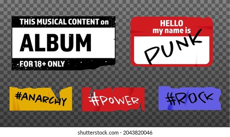 The grunge stickers collection. The old template for modern designs.