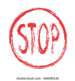 grunge stop sign, vector illustration