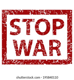 Grunge Stop War Banner Isolated On A White