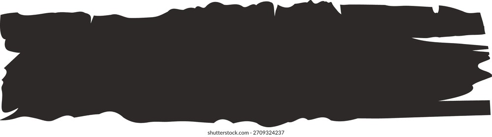Tira de grunge de papel rasgado con bordes ásperos y pinceladas ragged texturizadas en estilo de dibujos animados planos. El Anuncio de cinta afligido muestra grano de fibra rasgado. Ilustración vectorial de dibujos animados