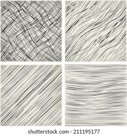Grunge stripe pattern set. Vector illustration.