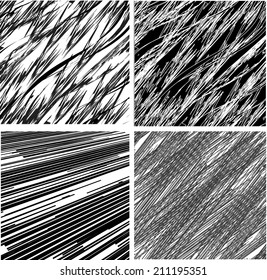 Grunge stripe pattern set. Vector illustration.