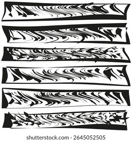 Grunge stripe rows. Rough black pattern. Abstract line texture. Vector noise effect.