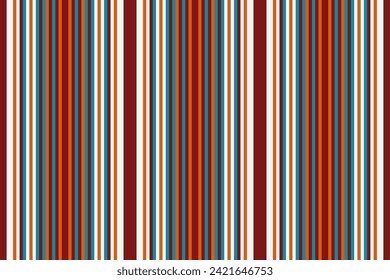 Grunge stripe texture vertical, performance lines seamless textile. Order vector pattern fabric background in red and white colors.