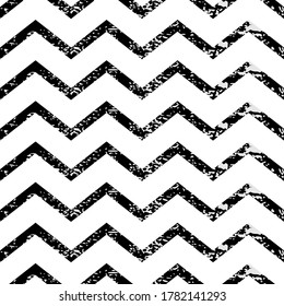 Grunge striped chevron seamless pattern. Vector illustration.
