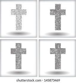 Grunge striped cross