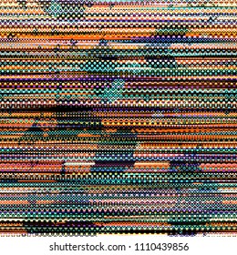 Grunge striped tribal seamless texture. Blots, lines and dots. Abstract vector background for web page, banners backdrop, fabric, home decor, wrapping