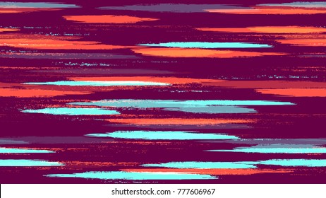 Grunge Striped Vector Seamless Texture. Paintbrush Lines Seamless Pattern. Paint Watercolor Style Stripes. Advertising, Cover Print Design Background.