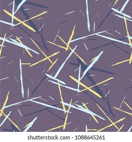 Grunge Stripes. Abstract Scratched Texture with Dry Brush Strokes. Scribbled Grunge Rapport for Tablecloth, Shirt, Dress. Rustic Vector Background