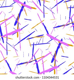 Grunge Stripes. Abstract Scratched Texture with Dry Brush Strokes. Scribbled Grunge Rapport for Tablecloth, Wallpaper, Linen. Rustic Vector Background