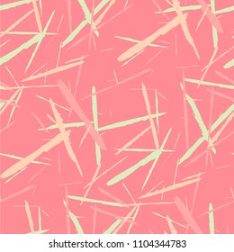 Grunge Stripes. Abstract Scratched Texture with Brush Strokes. Scribbled Grunge Pattern for Chintz, Calico, Linen. Trendy Vector Background with Stripes