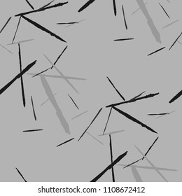 Grunge Stripes. Abstract Scratched Texture with Dry Brush Strokes. Scribbled Grunge Rapport for Cloth, Shirt, Dress. Retro Vector Background with Stripes