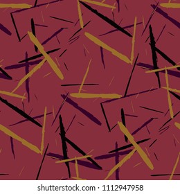 Grunge Stripes. Abstract Scratched Texture with Dry Brush Strokes. Scribbled Grunge Rapport for Chintz, Calico, Swimwear. Rustic Vector Background with Stripes