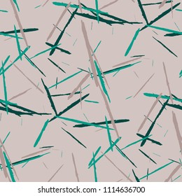 Grunge Stripes. Abstract Scratched Texture with Dry Brush Strokes. Scribbled Grunge Rapport for Chintz, Calico, Swimwear. Trendy Vector Background