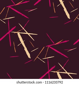 Grunge Stripes. Abstract Scratched Texture with Dry Brush Strokes. Scribbled Grunge Pattern for Cloth, Shirt, Curtains. Rustic Vector Background with Stripes