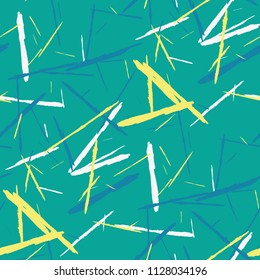 Grunge Stripes. Abstract Scratched Texture with Dry Brush Strokes. Scribbled Grunge Rapport for Chintz, Calico, Swimwear. Trendy Vector Background