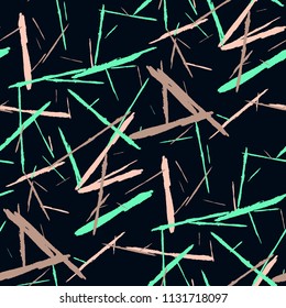 Grunge Stripes. Abstract Scratched Texture with Dry Brush Strokes. Scribbled Grunge Motif for Print, Cotton, Curtains. Rustic Vector Background