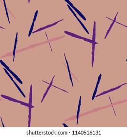 Grunge Stripes. Abstract Scratched Texture with Dry Brush Strokes. Scribbled Grunge Rapport for Chintz, Wallpaper, Linen. Trendy Vector Background with Stripes