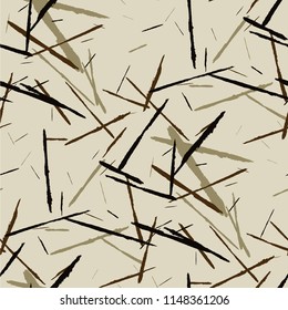 Grunge Stripes. Abstract Scratched Texture with Dry Brush Strokes. Scribbled Grunge Rapport for Cloth, Cotton, Curtains. Retro Vector Background with Stripes