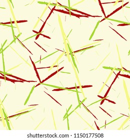 Grunge Stripes. Abstract Scratched Texture with Dry Brush Strokes. Scribbled Grunge Motif for Tablecloth, Wallpaper, Dress. Trendy Vector Background with Stripes