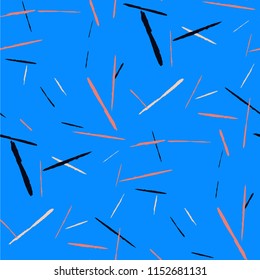 Grunge Stripes. Abstract Scratched Texture with Dry Brush Strokes. Scribbled Grunge Pattern for Tablecloth, Wallpaper, Dress. Retro Vector Background