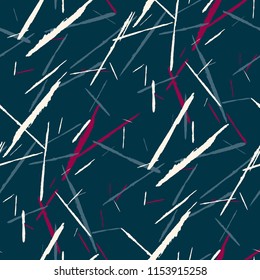 Grunge Stripes. Abstract Scratched Texture with Dry Brush Strokes. Scribbled Grunge Motif for Tablecloth, Wallpaper, Linen. Retro Vector Background