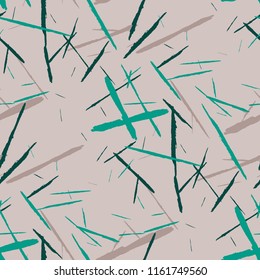 Grunge Stripes. Abstract Scratched Texture with Brush Strokes. Scribbled Grunge Motif for Cloth, Cotton, Curtains. Rustic Vector Background with Stripes
