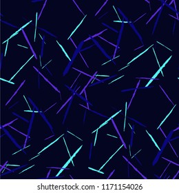 Grunge Stripes. Abstract Scratched Texture with Brush Strokes. Scribbled Grunge Motif for Chintz, Calico, Swimwear. Trendy Vector Background